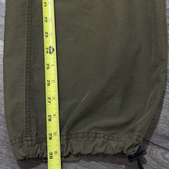 VTG Abercrombie Fitch Convertible Cargo Pants Paratrooper Baggy Belt Green L Y2K - Picture 7 of 11